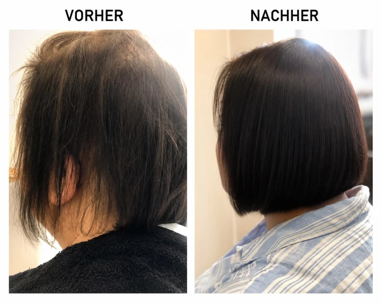 Vorher Nachher Haarverdichtung Viersen: Dichte und Glanz